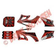 Pitbike/dirtbike 4 takt - Pitbike Dirtbike stickerset rood99  - 1575 (4-3-7)
