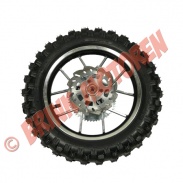 Minibike/Crosser 2 takt - Minicrosser achterwiel 10 inch zwart met remschijf tandwiel - 1715 (B-1-4-6)