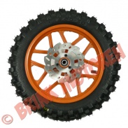 Minibike/Crosser 2 takt - Minicrosser achterwiel 10 inch blauw met remschijf tandwiel - 1722 (B-1-3-8)