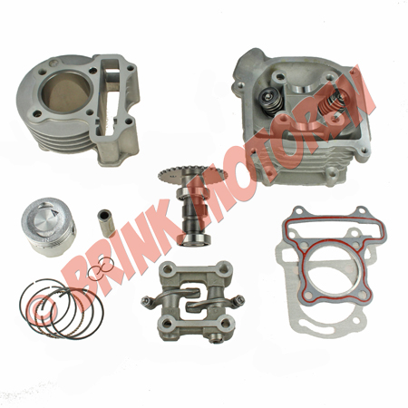 Cilinderkop met cilinder en zuiger 47mm GY6 80cc | BRINKMOTOREN.NL