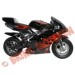 Minibike Pocketbike zwart met rode vlammen